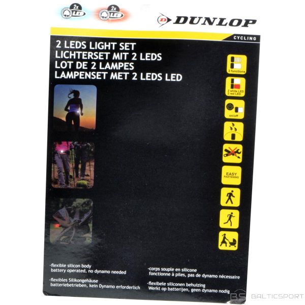 Dunlop SILIKONA VELOSIPĒNA LUKTURU KOMPLEKTS LED FRONT REAR DELUXE 2 LED