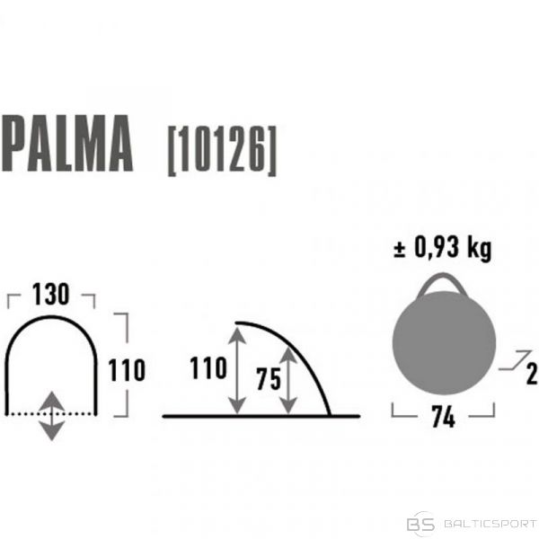 High Peak Pludmales telts Palma zili pelēka 10126 (N/A)