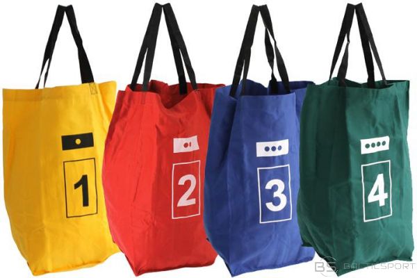 Lekšanas somas ar rokturiem un skaitļiem - 4gab kompl / 60x27 cm / daudzkrāsains/ stafetes maisi
