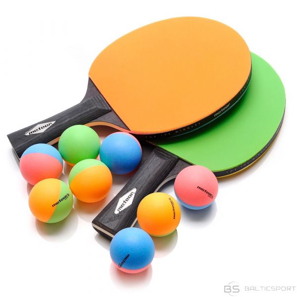 Krāsains Galda tenisa komplekts - 2 raketes, 8 bumbiņas 