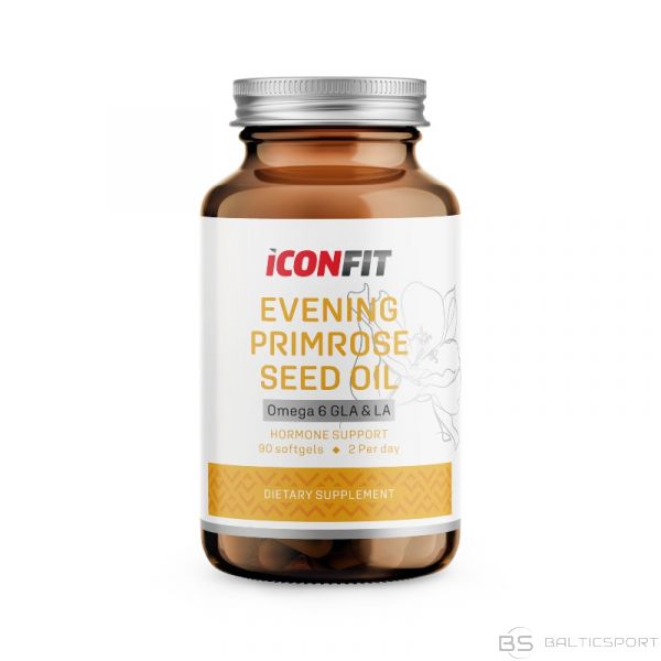 Evening Primrose Oil Naktssveces eļļa (1000 mg) / ICONFIT kapsulas / hormonu darbībai, saistaudiem