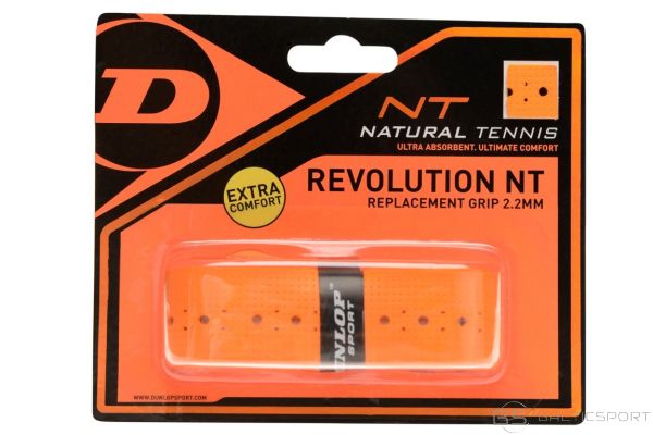 Tennis racket replacement grip DUNLOP NT REVOLUTION, orange 1pcs.