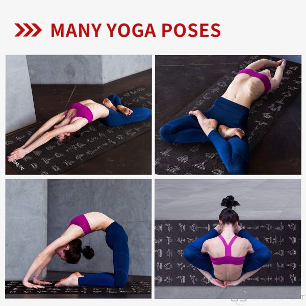 Fitnesa, vingrošanas paklājs ar zīmējumiem, jogas paklājs  ar zīmējumiem 183 x 61 x 0.5 cm