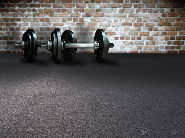 Gumijas grīdas segums sporta zālēm, Rubber Flooring 100x100 - antracīts, 1000kg/m2