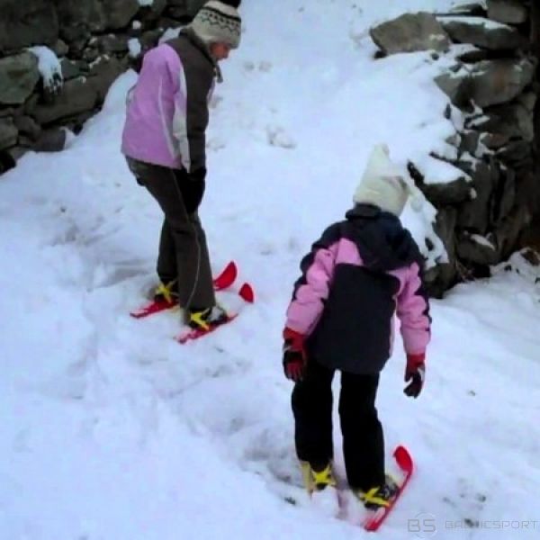 Junior min iplastmasas Slēpes ar stiprinājumiem - uzvelkamas uz apaviem 56cm/ plastic skiis