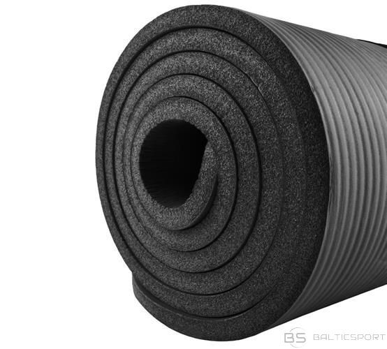 Vingrošanas fitnesa paklājs- 190 x 60 x  1.5cm  melns (dabīgais kaučuks-NBR)