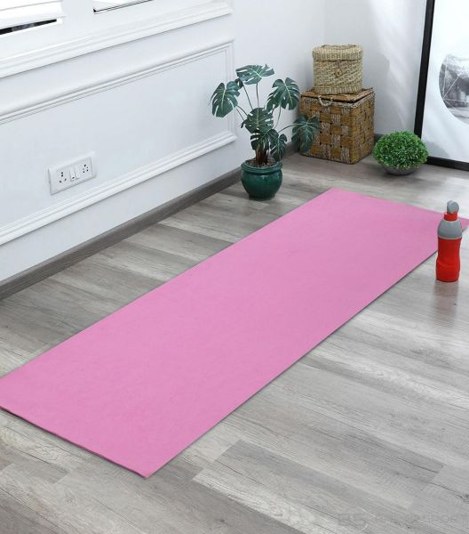 Komplekts: Jogas paklājiņš + jogas stiepšanās josta rozā/violets