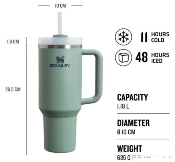 Stanley Krūze ar Salmiņu Stanley Quencher H2.0​ Flowstate™-Zaļš