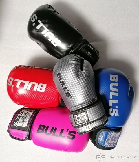 Bulls boksa cimdi no mākslīgās ādas BULLS-  4oz-14oz - sarkans, zils, melns