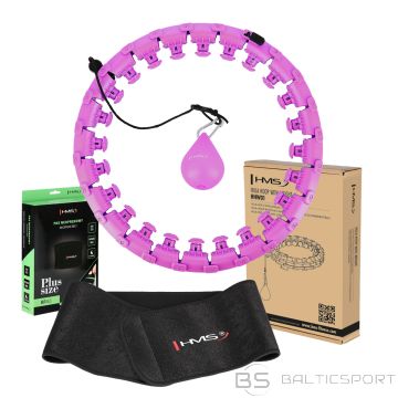 Hula Hoop Set HHW12 Violet with Weight HMS + Waist Support BR163 Black Plus Size