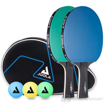 Joola Galda tenisa komplekts TT - komplekts DUO COLORATO 2 raketēm 3 bumbiņām Pārvalks