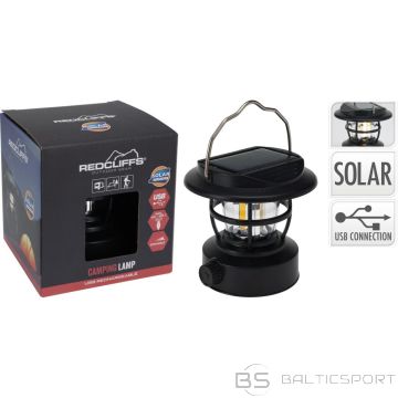 Redcliffs TORCH CAMPING LAMP BLACK USB CHARGING AND SOLAR