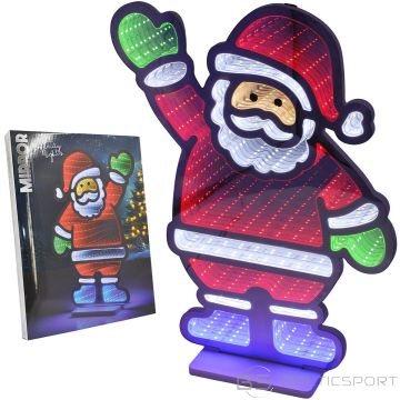 Koopman MIRROR DECORATION WITH LED DIODES INFINITY MIRROR EFFECT SANTA CLAUS