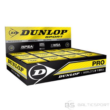 Squash balls DUNLOP PRO WHITE 1 yellow dots 12-box PSA/WSA official