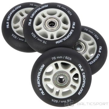 Nils Extreme PU 76x24 82A BLACK MAT (4 st.) + ABEC-9 (8 szt.) KOMPLEKTS