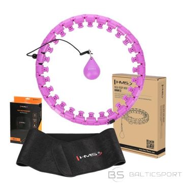 Массажный обруч хулахуп /НАБОР HULA HOOP PLUS SIZE HHW12 ФИОЛЕТОВЫЙ С ГРУЗОМ + ПОЯСНИЦА BR163 ЧЕРНЫЙ
