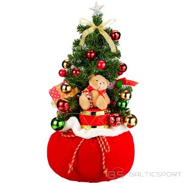 Christmas Decoration Dekoratīva Ziemassvētku eglīte 60 cm, 25 LED taimeris, rotaļu lācītis