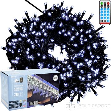 Koopman Saules gaismas virtene 240 LED 13 funkcijas USB vēsi balta