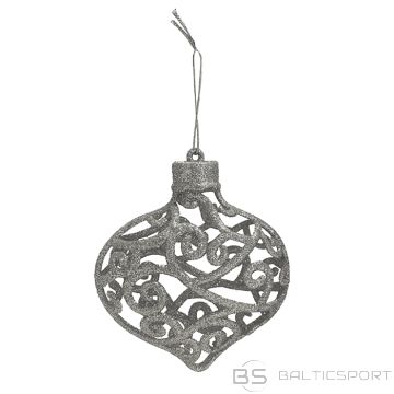 Egļu rotājums 3D, 8cm, sudraba, 2 veidi