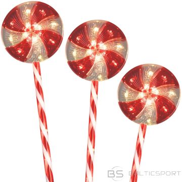 Christmas Decoration LED dārza dekors &quot;Cukura konfektes&quot; komplekts, 3 gab. silta gaisma