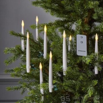 LED Sveces ar knaģi 10 gab komplekts Eglīšu sveces 16,5cm ar pulti