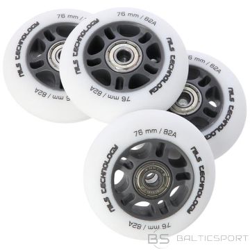 Nils Extreme PU 76x24 82A WHITE MAT (4 st.) + ABEC-9 (8 szt.) KOMPLEKTS
