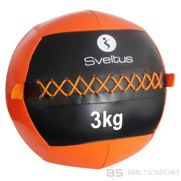 Wall ball SVELTUS 3kg D35cm Orange/Black suitable for throwing