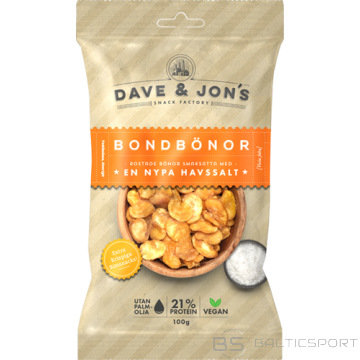 Grauzdētas Lauku pupas ar jūras sāli Dave & Jon's 100g (21 g proteīna)