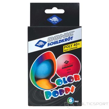 Table tennis balls DONIC P40+ Colour Popps Poly 6pcs