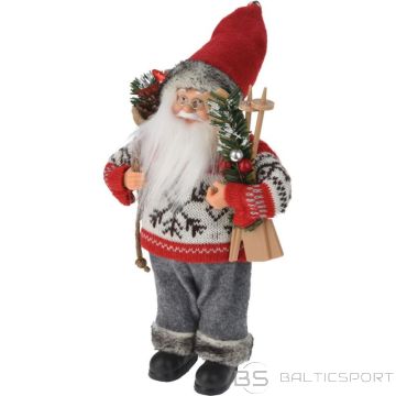 Deluxe Ziemassvētku dekoratīvs Ziemassvētku vecītis, stāvošs, 30 cm, pelēks, sarkans (nav pieejams)