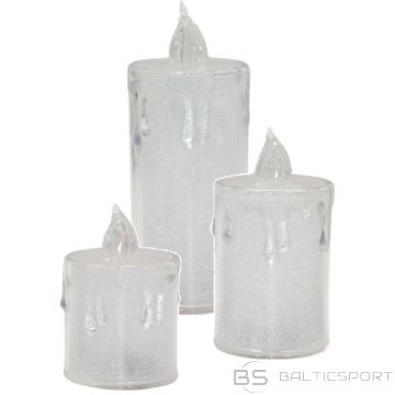Koopman DECORATIVE CANDLE 3 PCS TRANSPARENT WARM WHITE 1 LED