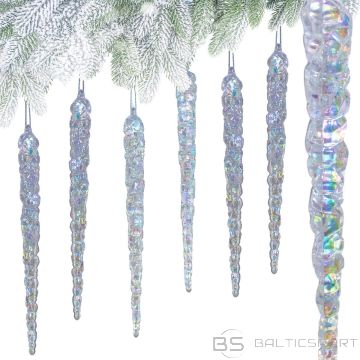 Christmas Decoration Iridescent Icicles Hanging Decoration 25 cm 6 PCS