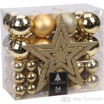Christmas Decoration DECORATIVE PLASTIC BALL, SAFE TOP, 54 GOLD ELEMENTS