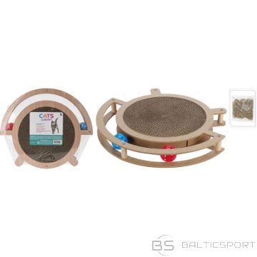 BS Skrāpējamie stabi kaķu interaktīvām rotaļlietām ar divām bumbiņām 39x33,5x4,5 cm (nav pieejams)