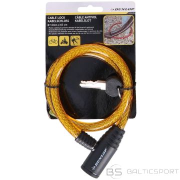 Dunlop velosipēda spirālveida slēdzene ar atslēgu 1,2x65 cm dzeltena