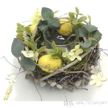 BS Декоративный желтый подсвечник для чайных свечей 16 см (недоступно)