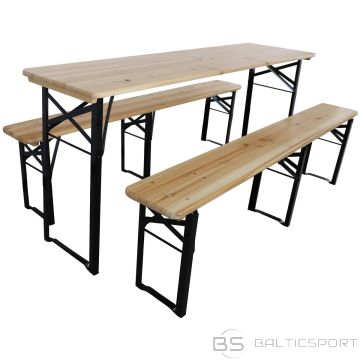 Saska Garden BAR PICNIC SET, WOODEN TABLE AND 2 BENCHES