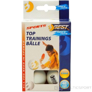 Best Sporting TABLE TENNIS BALLS TRAINING 6PCS WHITE