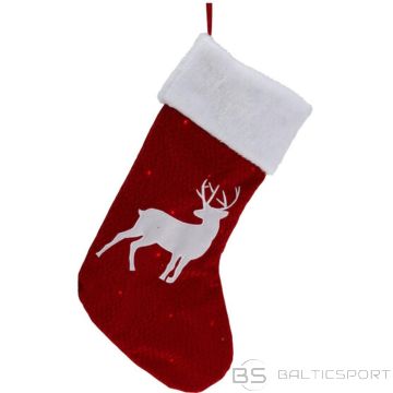 Christmas Decoration CHRISTMAS GIFT SOCK LARGE 41CM 12LED WITH REINDEER