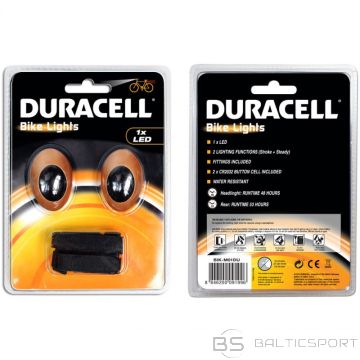 BS Комплект велосипедных фонарей Duracell Front + Rear 1 Led 00919 (N / A)