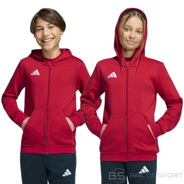 Adidas ENTRADA 26. gada kapučjaka ar pilnu rāvējslēdzēju bērniem KH1781 / sarkana / 164 cm