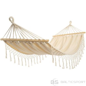 BS Dārza šūpuļtīkls vienai personai 200x100cm ar izpletņa stieni un bārkstīm Miami Ecru (nav pieejams)