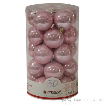 Egļu bumbas d6cm rozā 30gab.