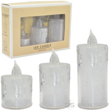 Christmas Gifts SET OF 3 DECORATIVE LED CANDLES, WARM WHITE