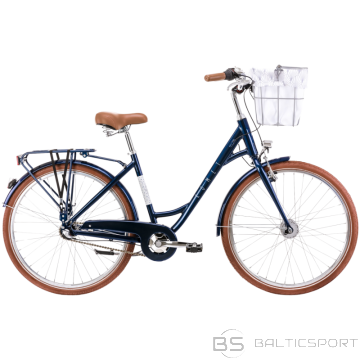 Velosipēds ROMET Pop Art Classic, ar priekšējo grozu, tumši zils (L)