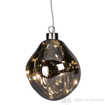 Christmas Decoration GLASS BAUBLE FORM DROP LED 10CM SILVER