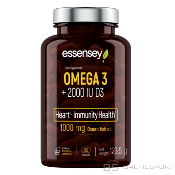 Taukskābes TREC ESSENSEY OMEGA 3 + 2000 IU D3 90 kapsulas