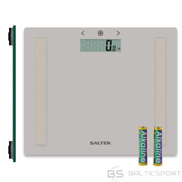 Salter 9113 GFEU12  Compact Glass Analyser Bathroom Scales, Grey