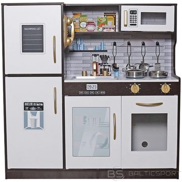 Enero Toys ДЕРЕВЯННАЯ КУХНЯ ДЕТСКАЯ СВЕТОДИОДНАЯ ЛАМПА 80х24х80.5СМ ЧЕРНАЯ