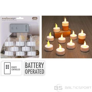 Christmas Decoration 8 LED TĒJAS GAISMAS SVEČU KOMPLEKTS AR TĀLVADĪBAS PULTI